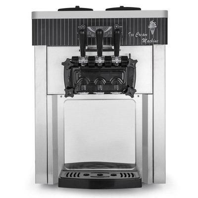 Table Top Ice Cream Machine 3-Flavor Commercial Supply Soft Frozen Ice Cream Yogurt Maker With 20-28L/H