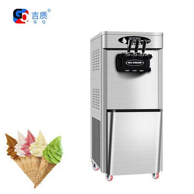 Snack Factory GQ-618SDB Commercial Three Flavors Soft Ice Cream Machine With 18-20L Homemade Ice Cream Rolls Maker